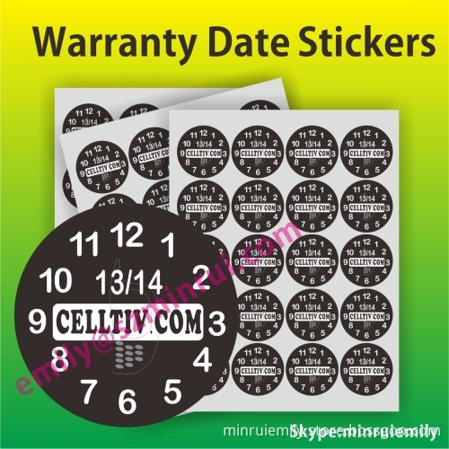Custom Black Round Warranty Stickers With Your Logo,custom Circle Brittle Eggshell Stickers,custom Warranty Labels